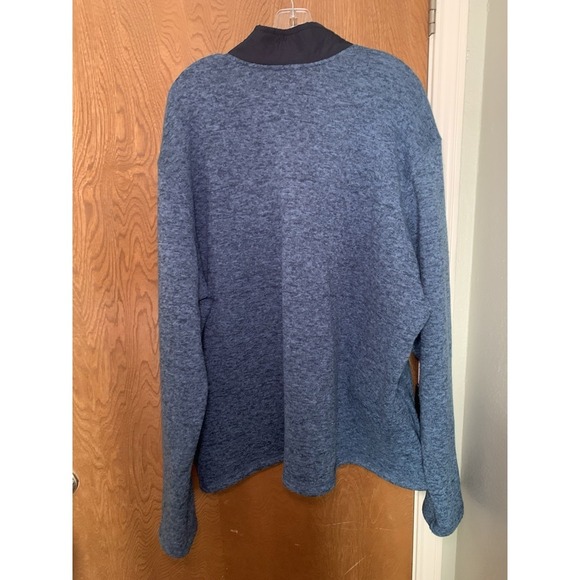 Eddie Bauer Mens Snap Button Pocket 1/4 Zip Sweater Fleece Pullover Blue XXL - Picture 8 of 10